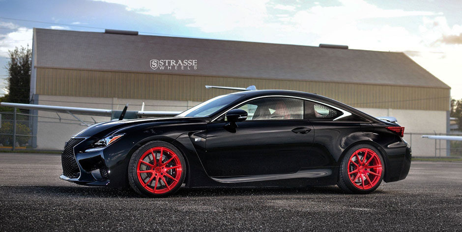 lack and Red Wheels and Rims