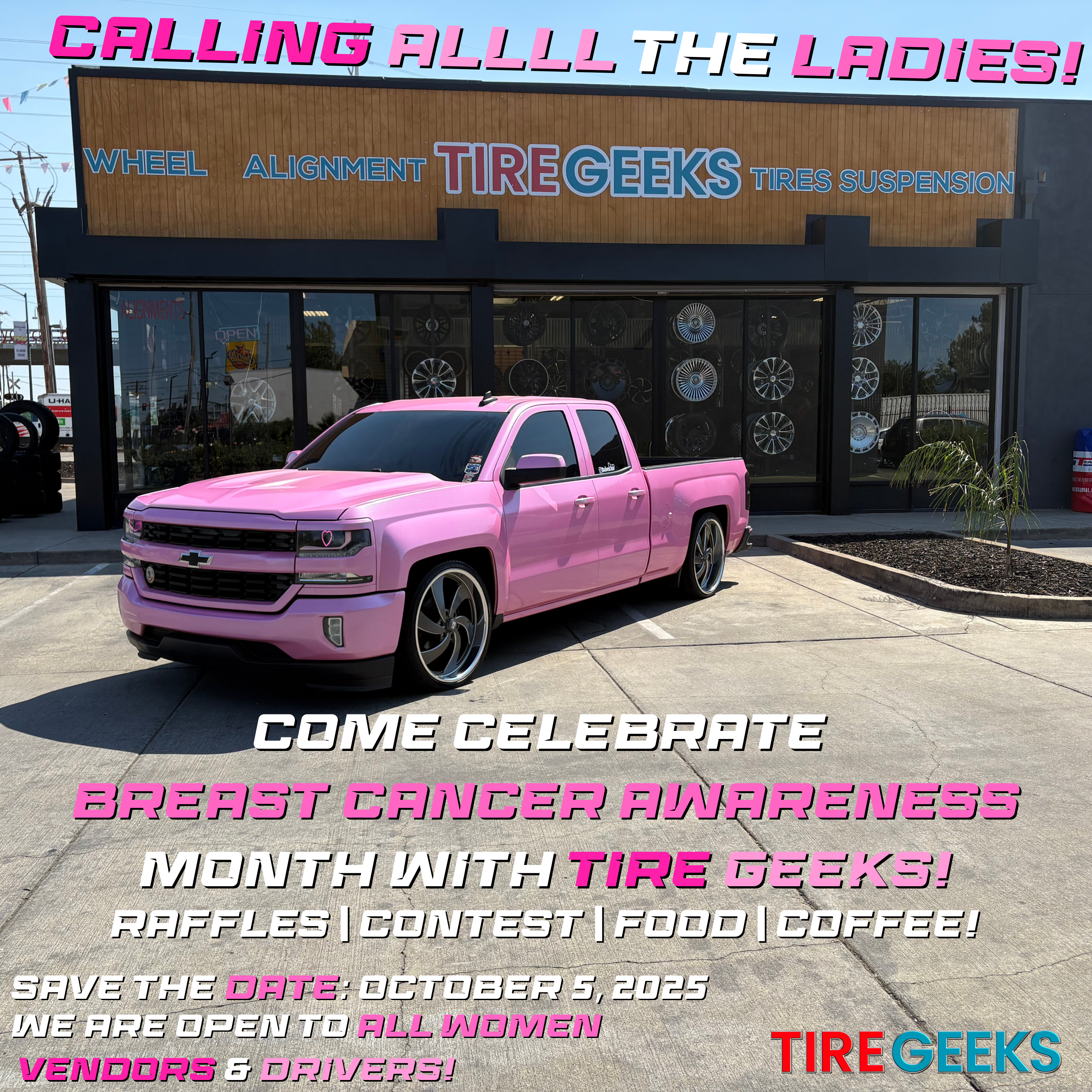 Tire Geeks Strong Tires Stronger Fighters - Breast Cancer Awareness Car Show